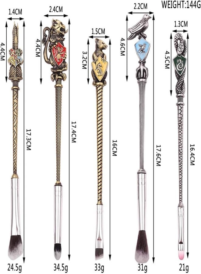 Hamowtux 【2 Color Options】 Hary Pottter Gifts Metal Makeup Brushes Set Gifts Wi-zard Wand Makeup Brushes Set for Women Magic Eye Shadow Eyeliner Blending Lip Brush - Brushes Holder Pot Not Included - Image 3